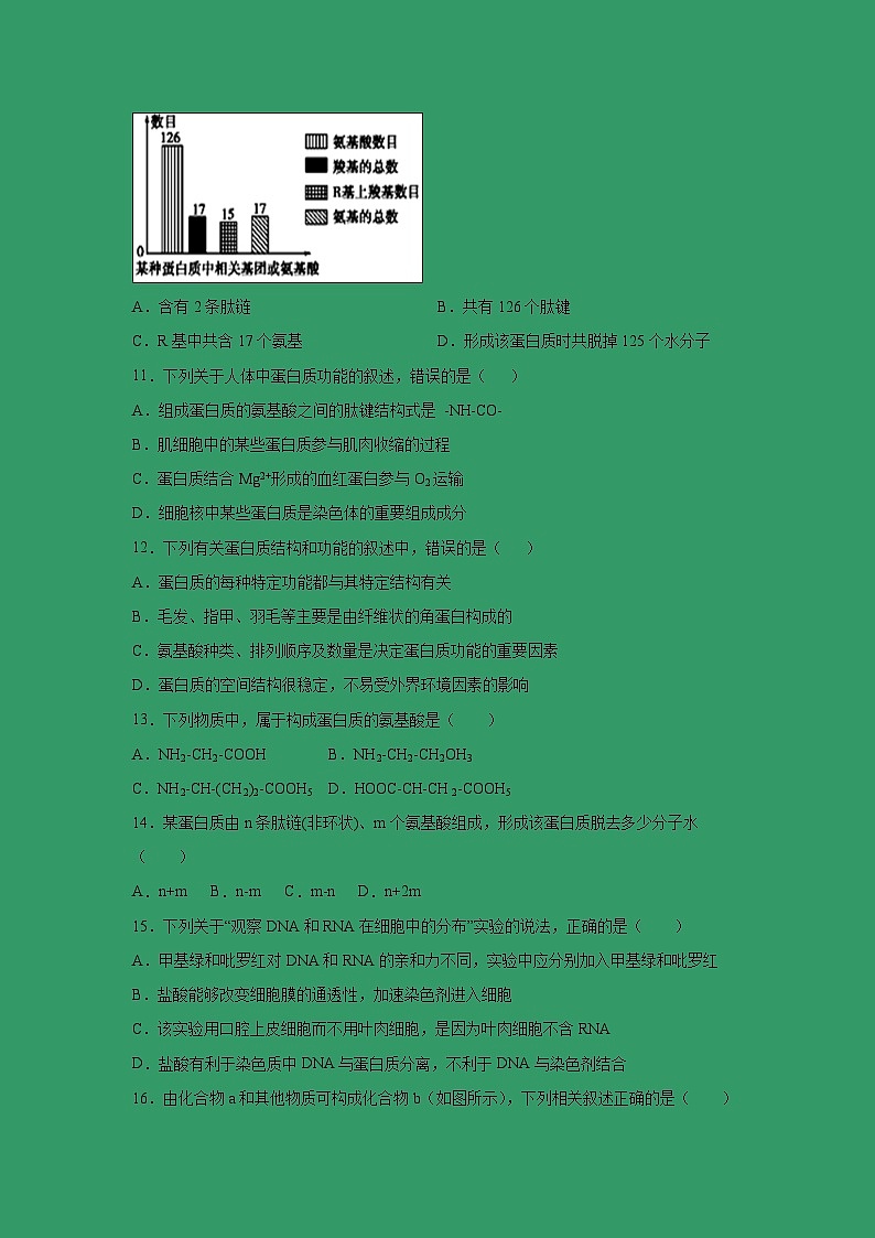 【生物】山西省祁县第二中学2018-2019学年高二下学期期末考试试题03