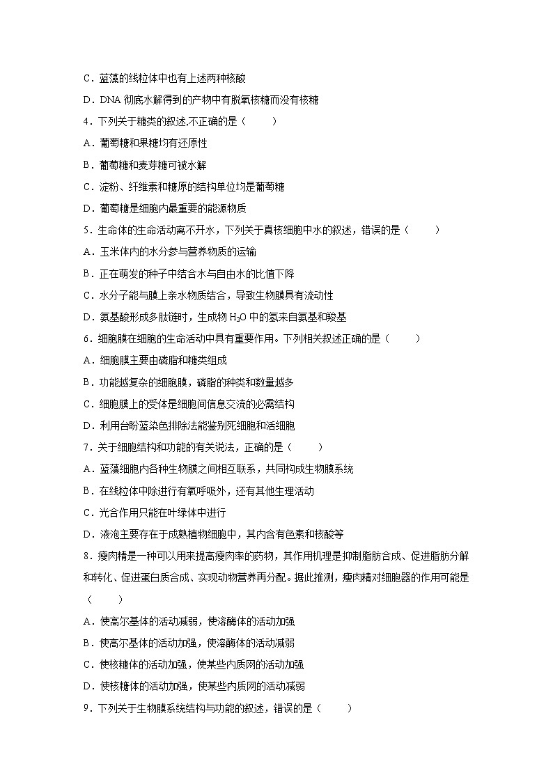 【生物】湖北省黄石实验高中2018-2019学年下学期高二期末考试模拟测试卷（解析版）第2页