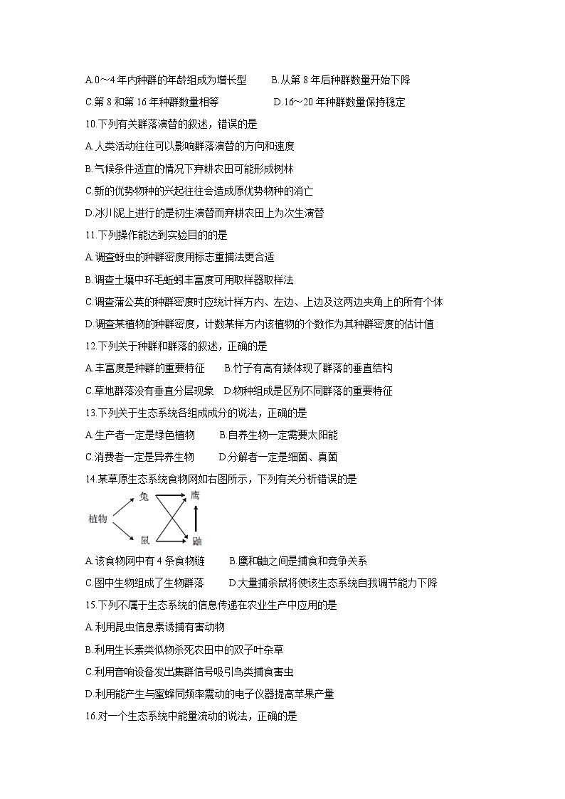 【生物】山西省2018-2019学年高二上学期期末测评考试 生物（II）03