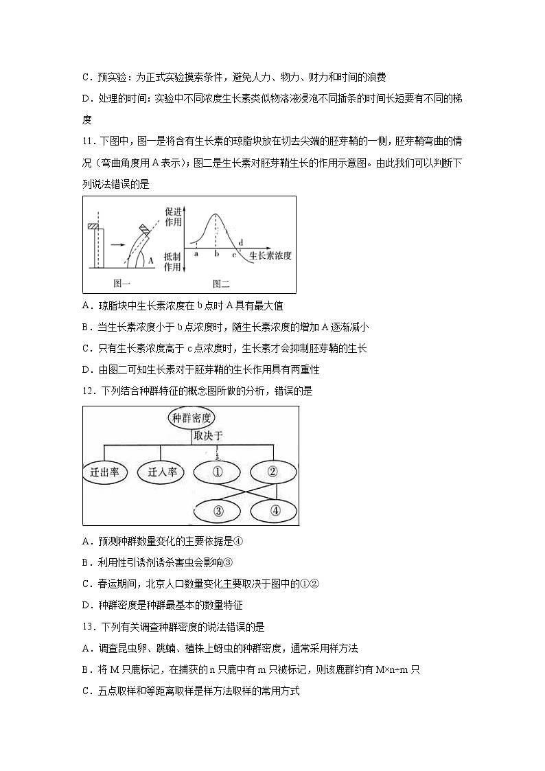 【生物】山西省芮城县2018-2019学年高二上学期期末考试试卷第3页