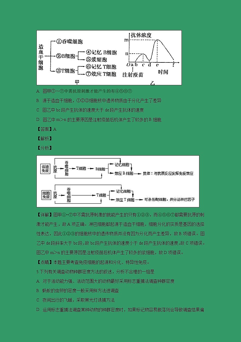 【生物】四川省棠湖中学2018-2019学年高二上学期期末模拟理综试题（解析版）03