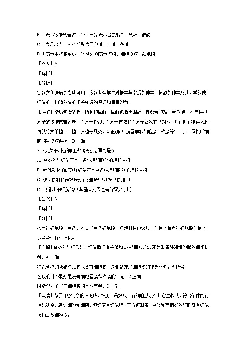 【生物】云南省玉溪一中2018-2019学年高二上学期期末考试试卷（解析版）03