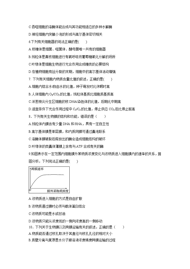 【生物】福建省永春第一中学2018-2019学年高二下学期期末考试试题02