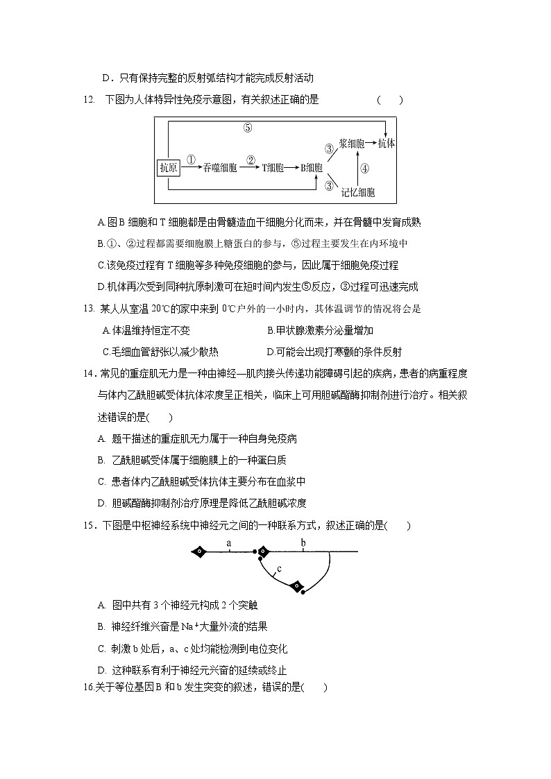 【生物】内蒙古赤峰市宁城县2018-2019学年高二上学期期末考试试题03