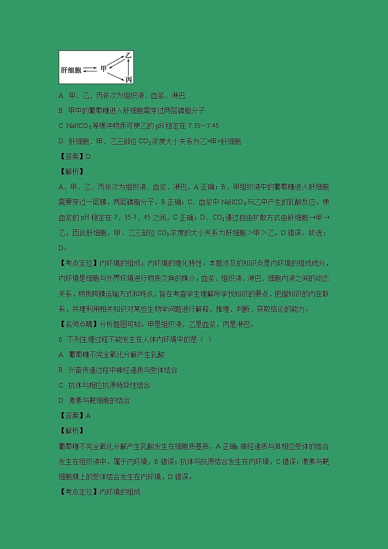 【生物】吉林省汪清县第六中学2018-2019学年高二上学期期末考试试题 （解析版）03