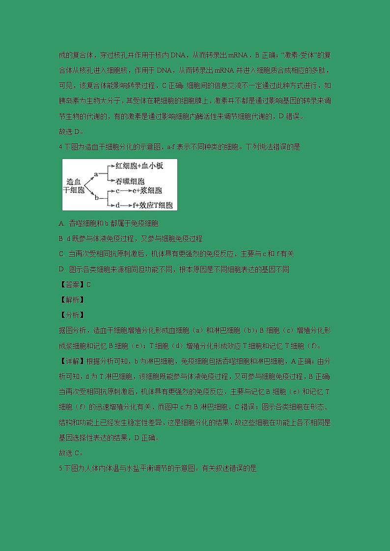 【生物】江苏省海安市2018-2019学年高二上学期期末学业质量监测试题（解析版）03