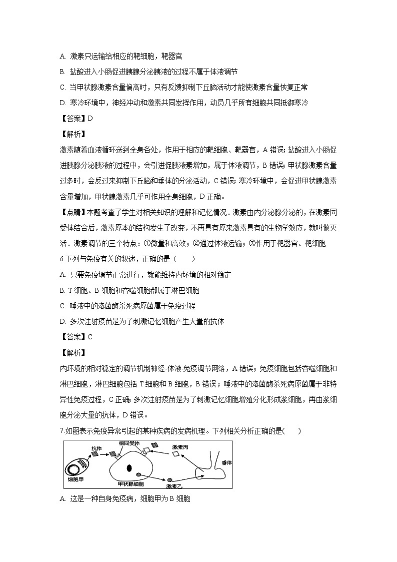 【生物】江苏省溧水高级中学2018-2019学年高二上学期期末考试试题 （解析版）03