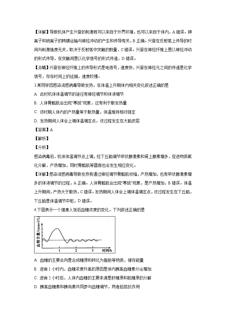 【生物】江苏省无锡市普通高中2018-2019学年高二上学期期末教学质量抽测试题 （解析版）02