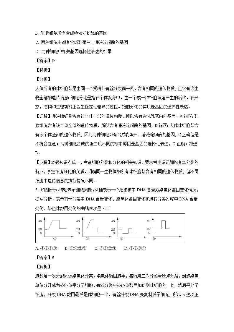【生物】宁夏银川一中2018-2019学年高二上学期期末考试试卷（解析版）第2页
