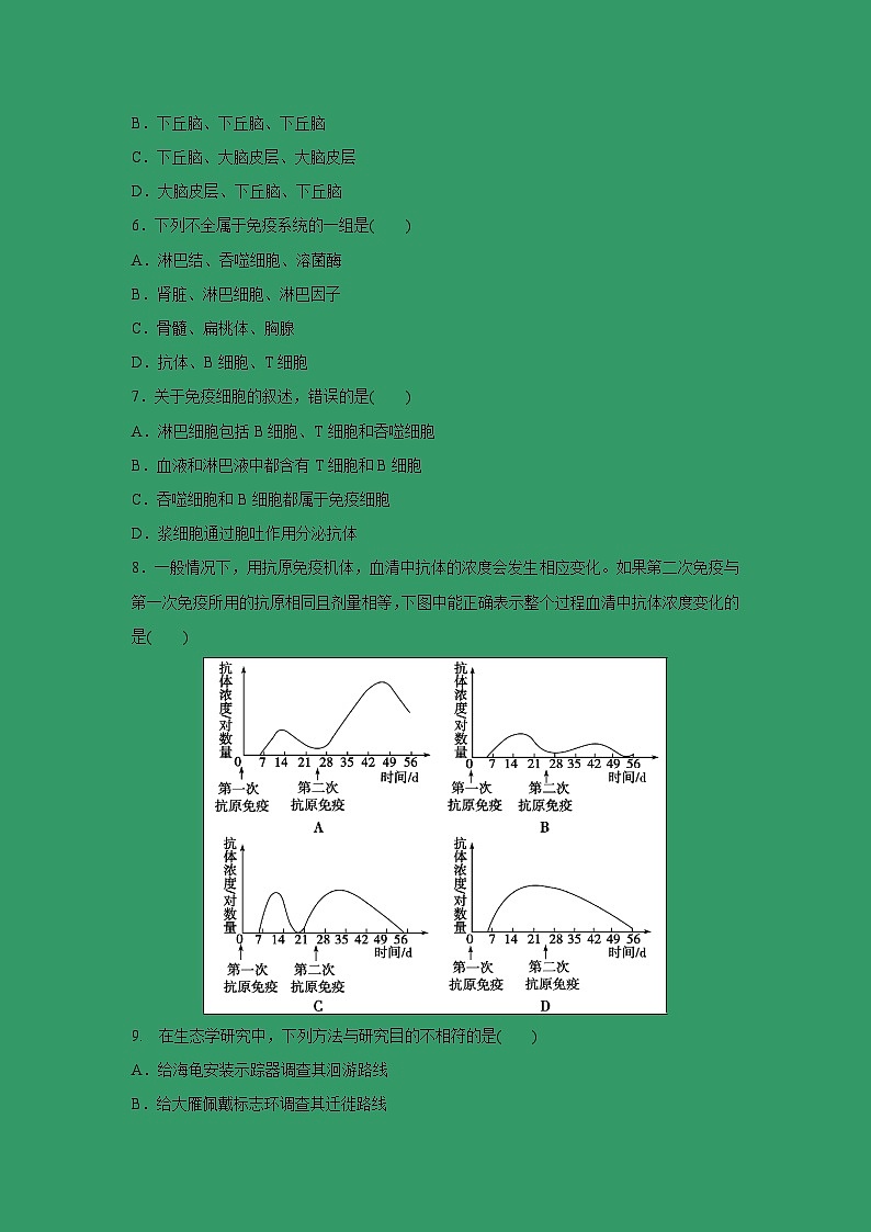【生物】安徽省滁州市定远县育才学校2018-2019学年高二（普通班）上学期期末考试试题02