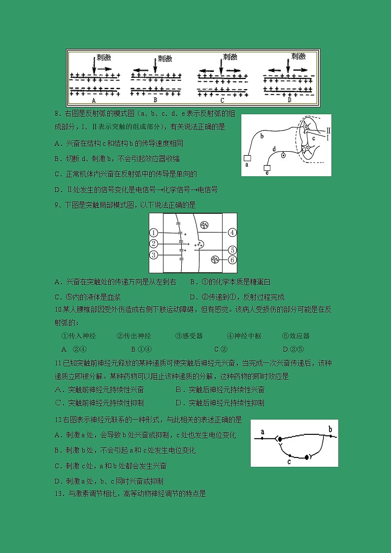 【生物】安徽省宿州市埇桥区2018-2019学年高二上学期期末考试试题第2页