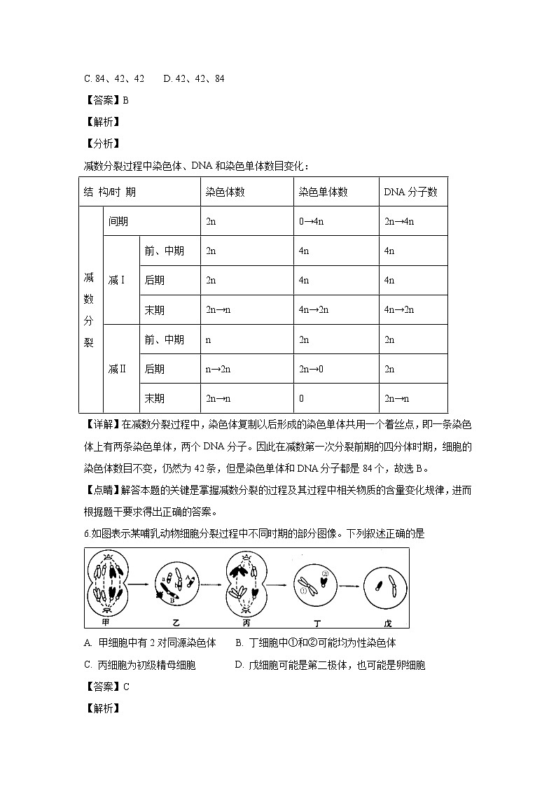 【生物】甘肃省夏河中学2018-2019学年高二上学期期末考试试卷（解析版）03