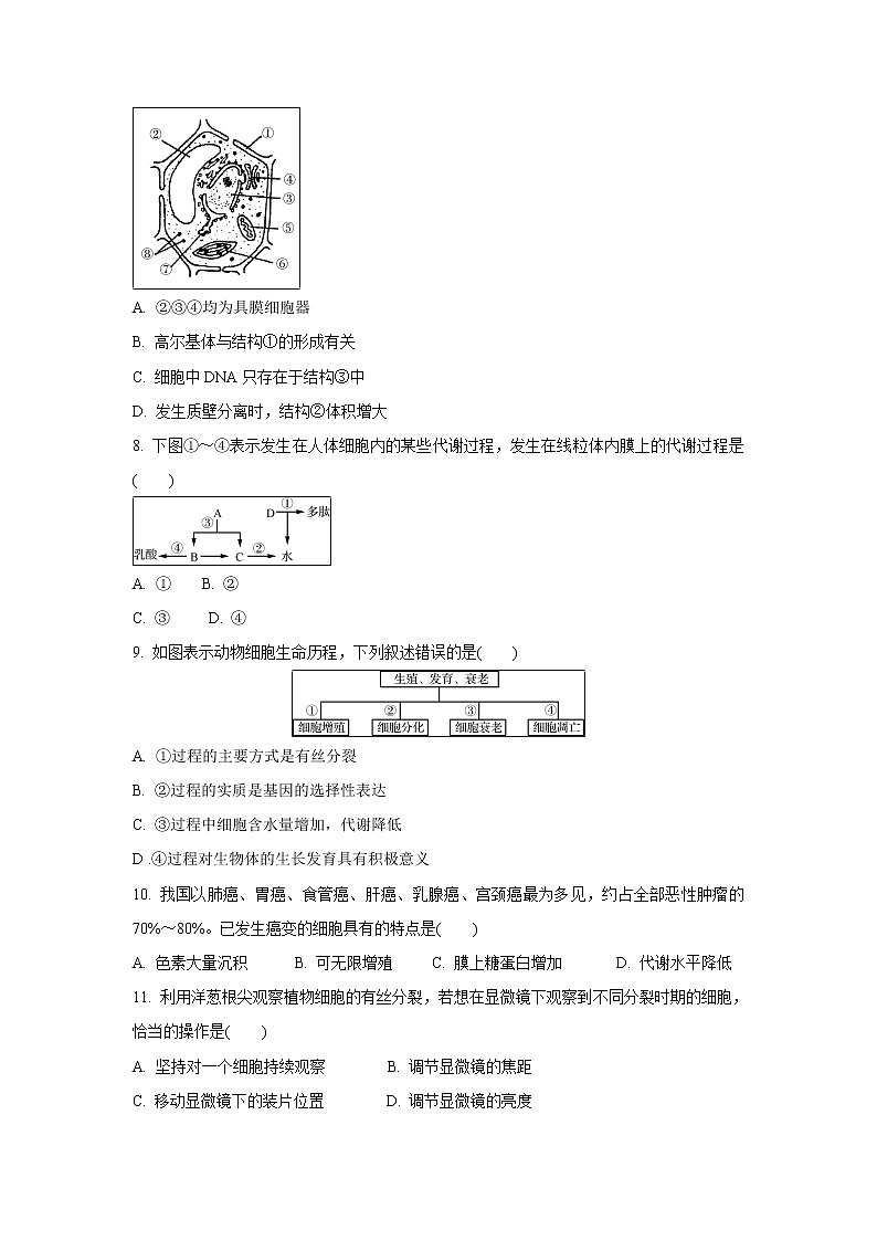 【生物】甘肃省天水一中2018-2019学年高二上学期期末考试（文）试卷（解析版）02