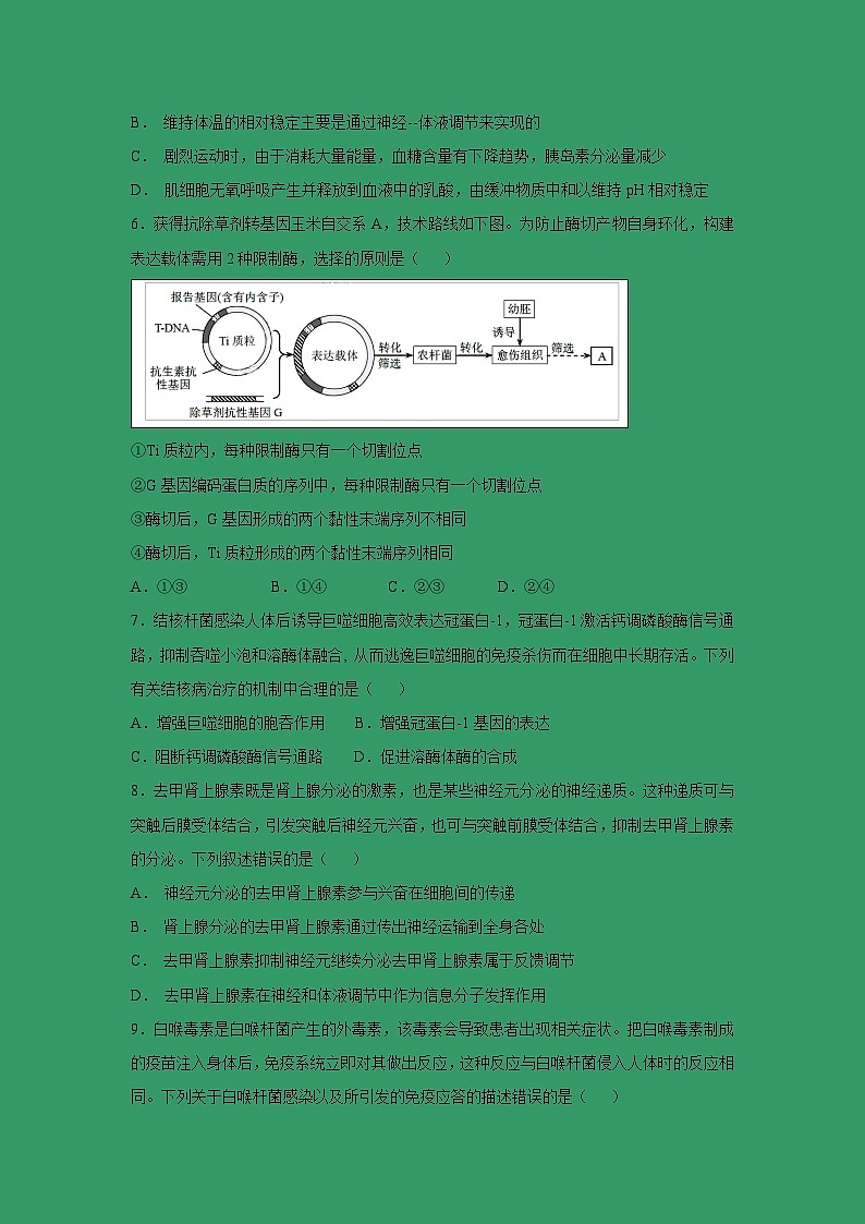 【生物】广东省汕头市达濠华侨中学、东厦中学2018-2019学年高二上学期期末联考（理）试题02
