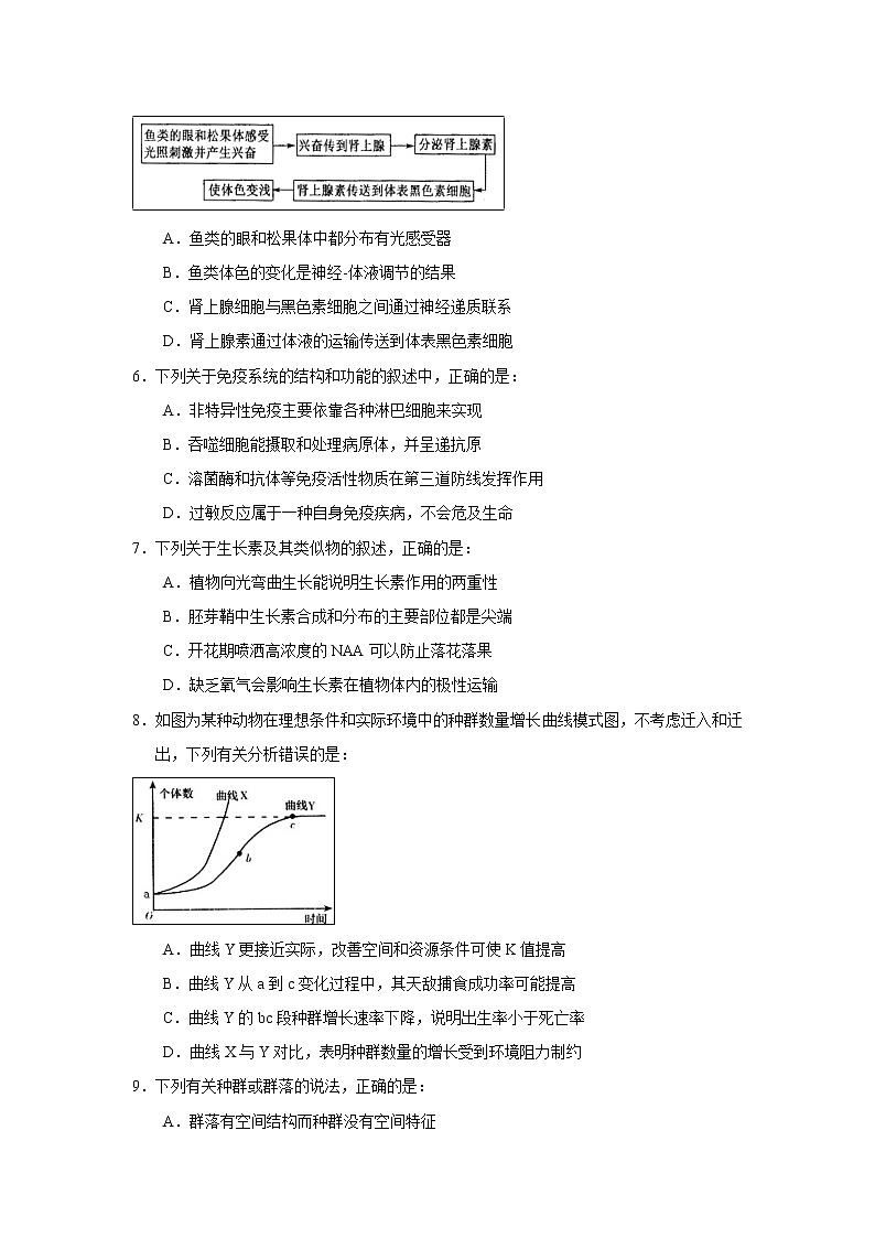 【生物】广西南宁市第三中学2018-2019学年高二上学期期末考试试题02