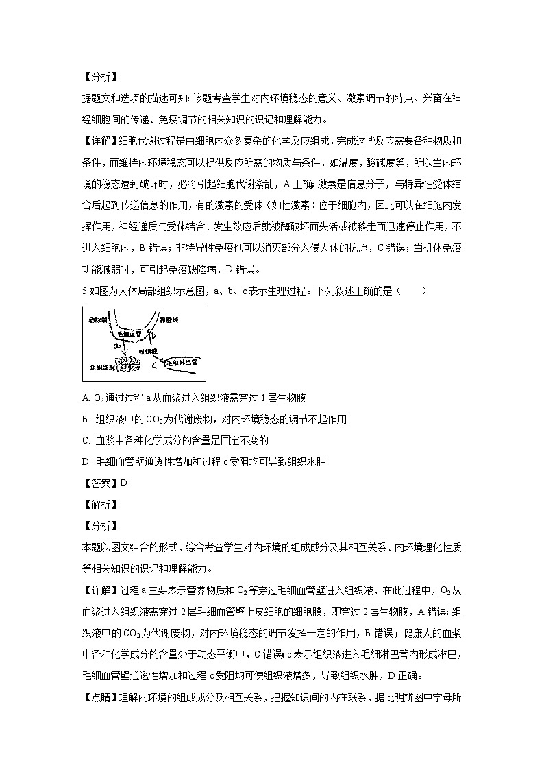 【生物】湖北省荆州中学2018-2019学年高二上学期期末考试试题 （解析版）第3页