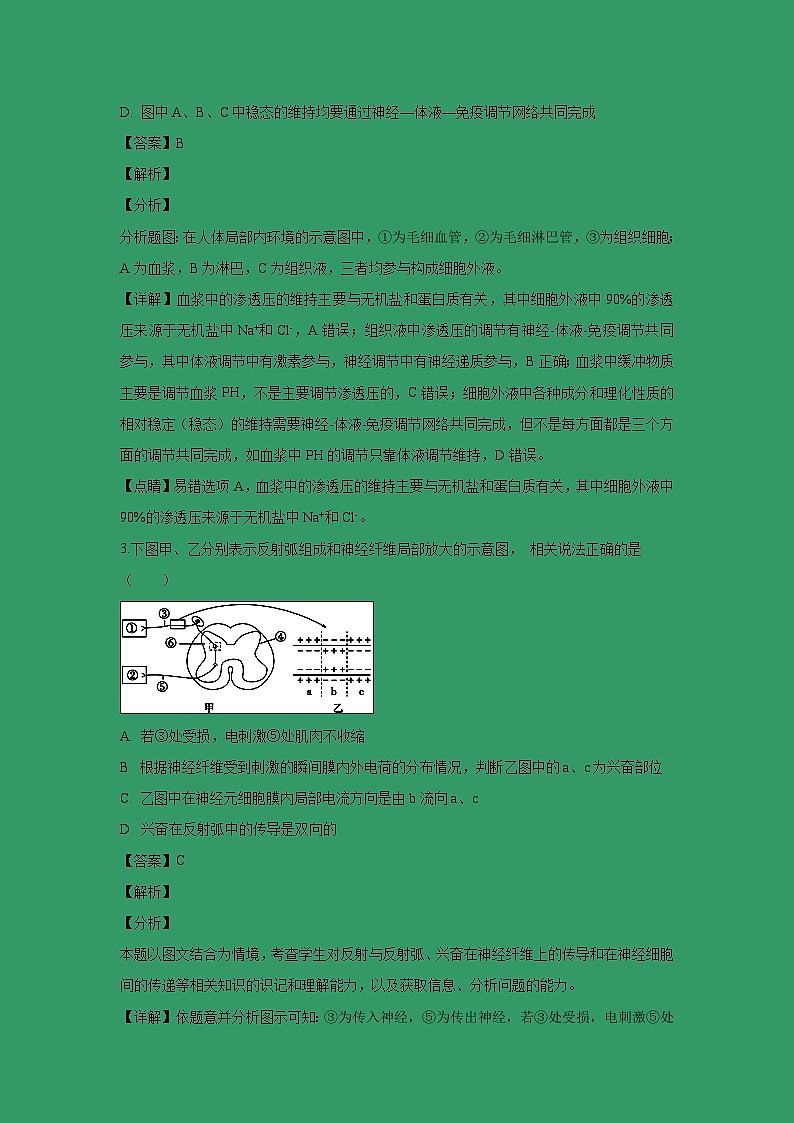 【生物】湖北省荆门市2018-2019学年高二上学期期末质量检测试题 （解析版）02