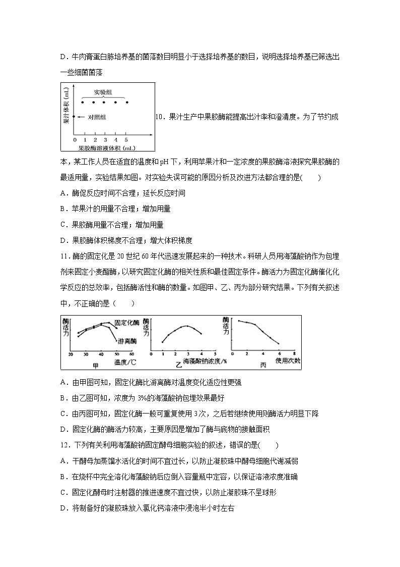 【生物】吉林省延边第二中学2018-2019学年高二下学期期中考试试题第3页
