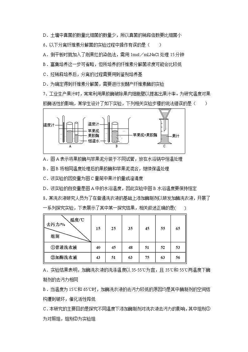 【生物】四川省雅安中学2018-2019学年高二下学期期中考试试题02