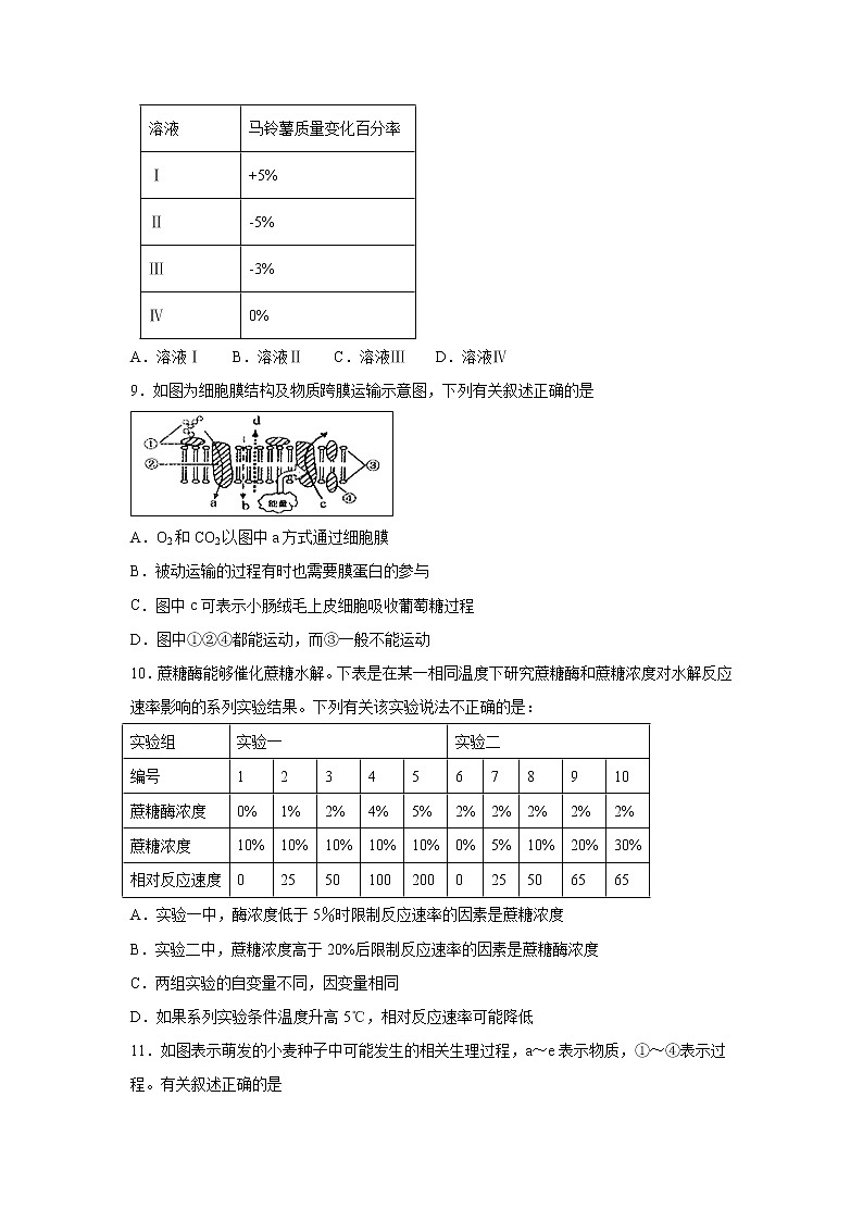 【生物】云南省昆明市官渡区第一中学2018-2019学年高二下学期期中考试试题03