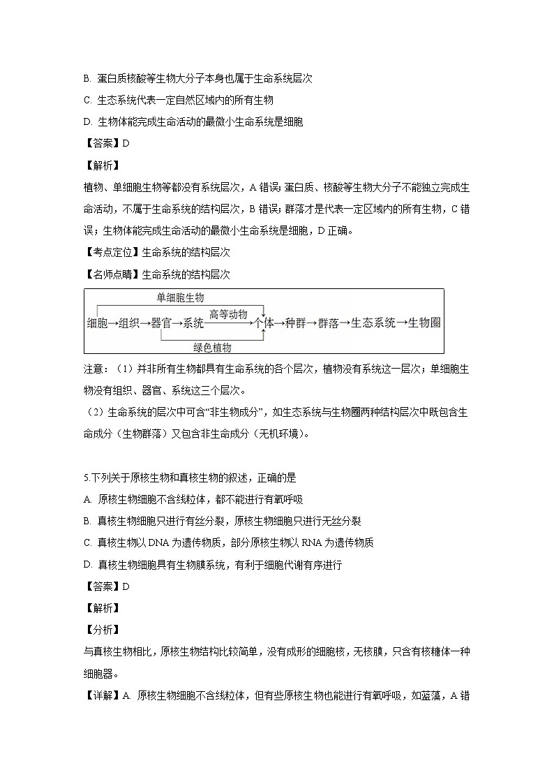 【生物】黑龙江省哈尔滨市第六中学2018-2019学年高二下学期期中考试试题 （解析版）03