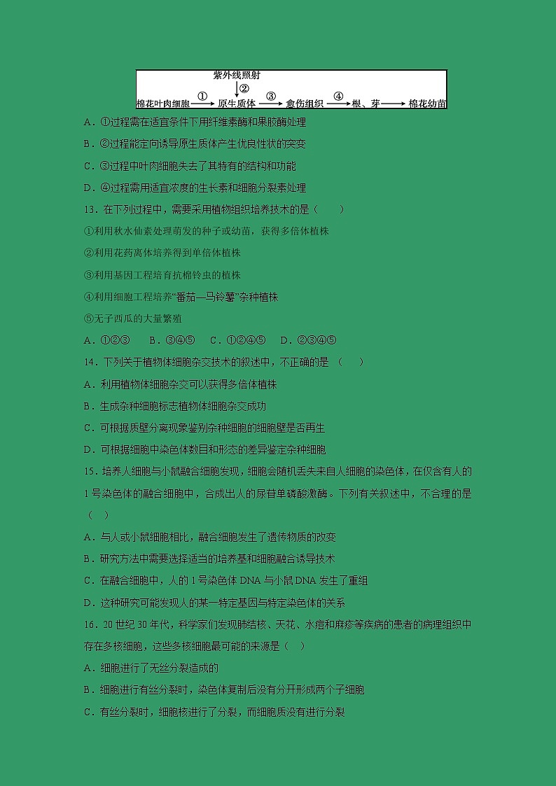 【生物】山东省德州齐河一中2018-2019学年高二下学期期中考试试卷03