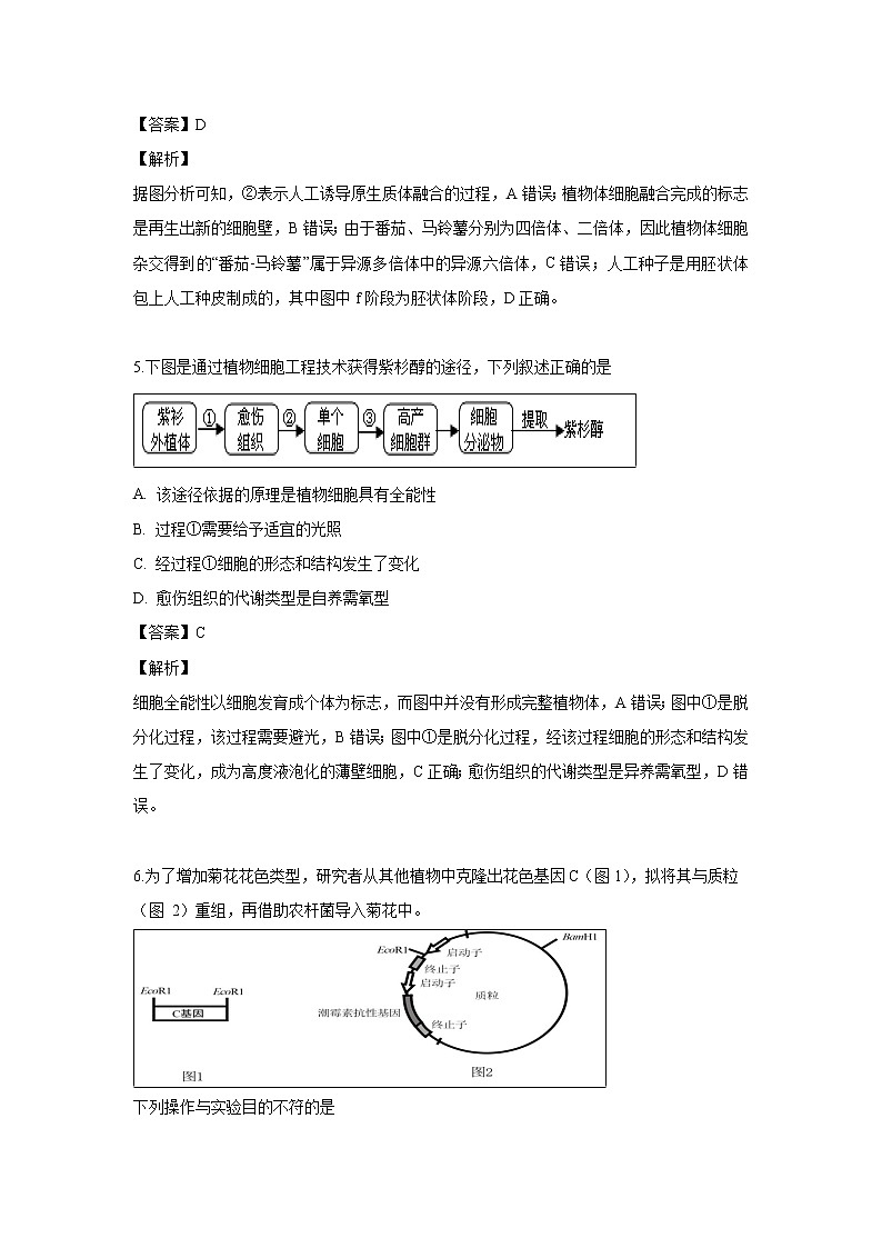 【生物】山东省济南外国语学校三箭分校2018-2019学年高二下学期期中考试试卷（解析版）03