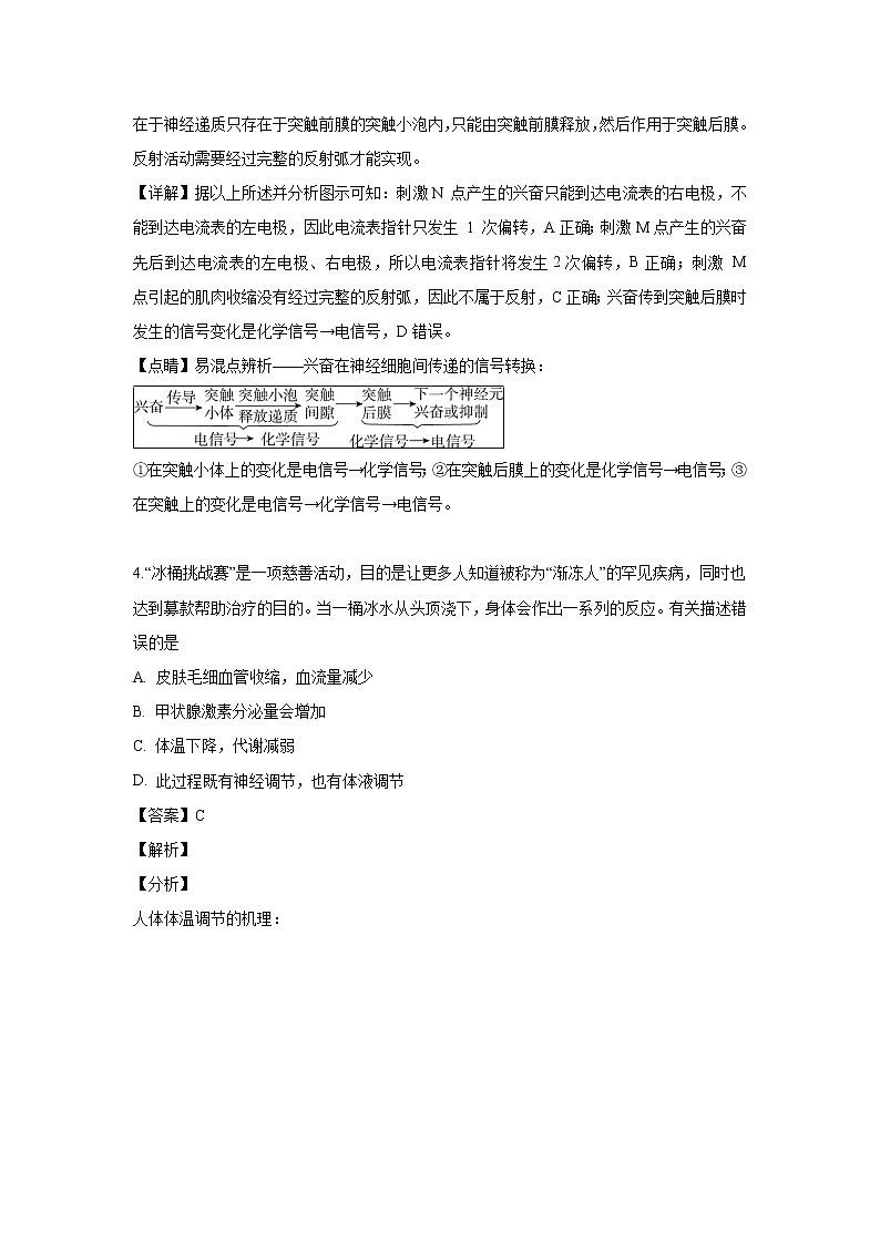 【生物】江苏省马坝高级中学2018-2019学年高二下学期期中考试试题（解析版）03
