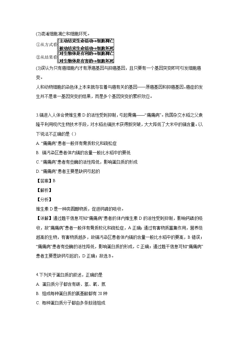 【生物】江西省赣州市五校协作体2018-2019学年高二下学期期中联考试题（解析版）02