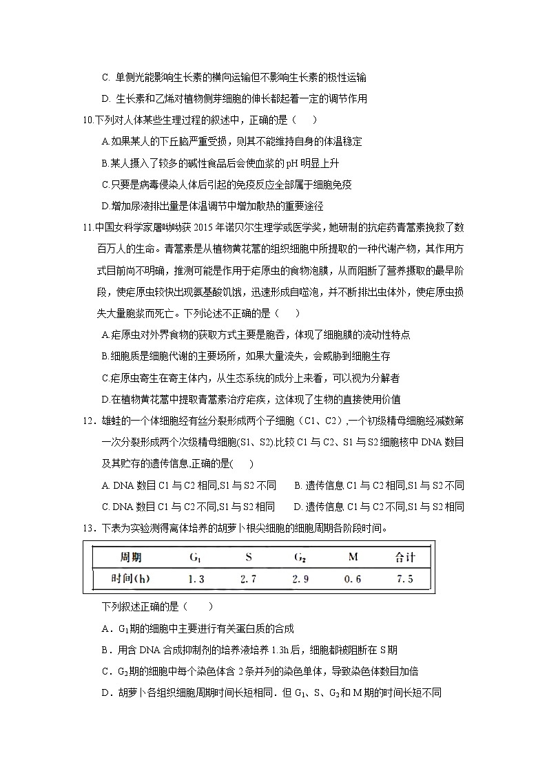 【生物】江西省南康中学2018-2019学年高二下学期期中考试（第二次大考）试题03