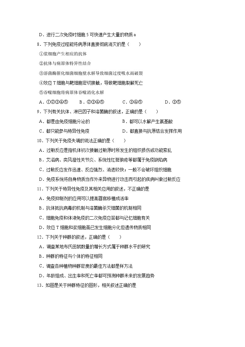 【生物】福建省莆田第八中学2018-2019学年高二下学期期中考试（理）试题（解析版）03