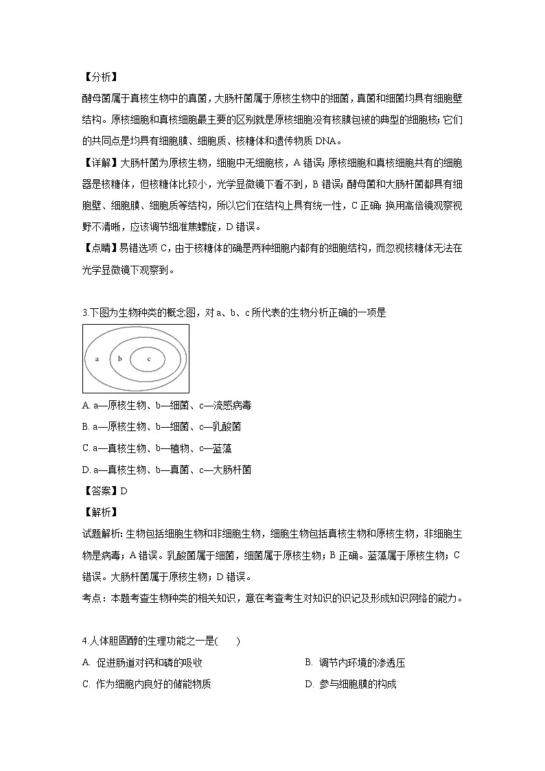 【生物】黑龙江省牡丹江市第一高级中学2018-2019学年高二下学期期中考试试题 （解析版）第2页