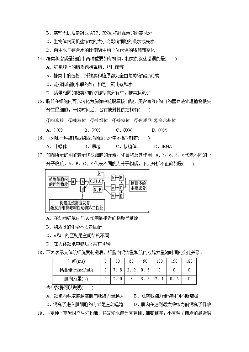 【生物】湖北省荆门龙泉中学2018-2019高二下学期期中考试试卷03