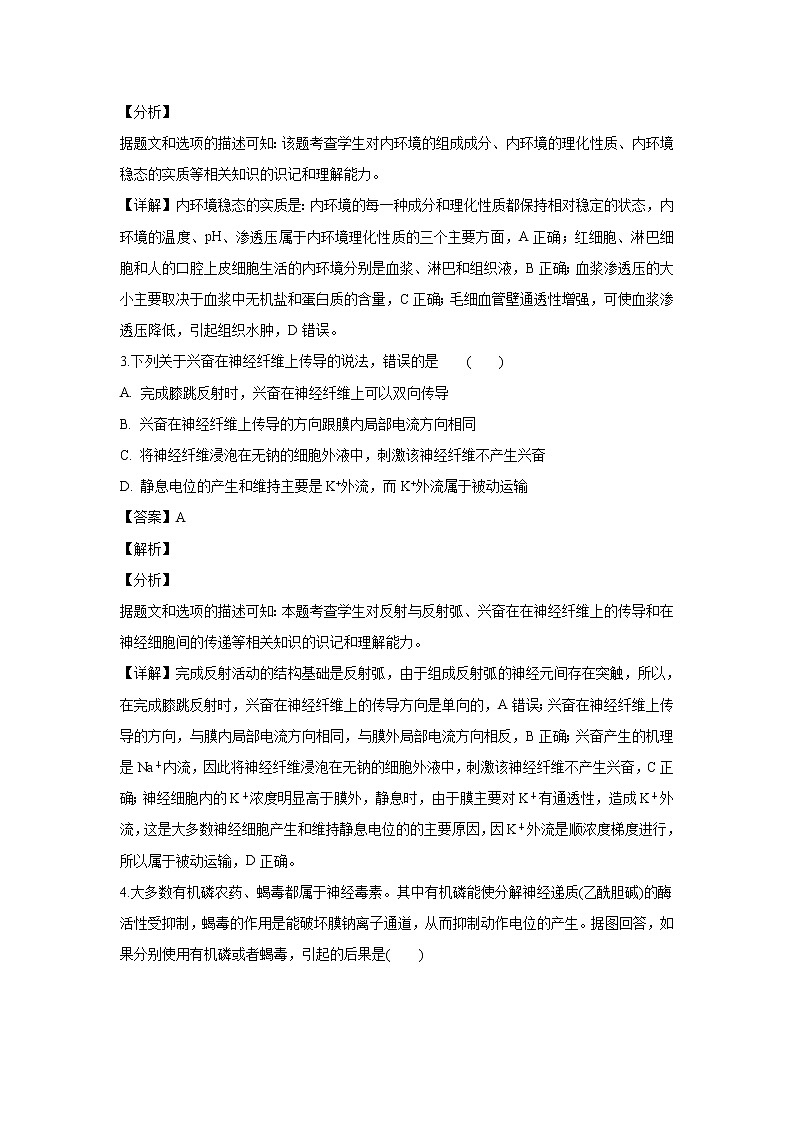 【生物】山东省潍坊市第一中学2018-2019学年高二上学期期中考试试卷（解析版）02
