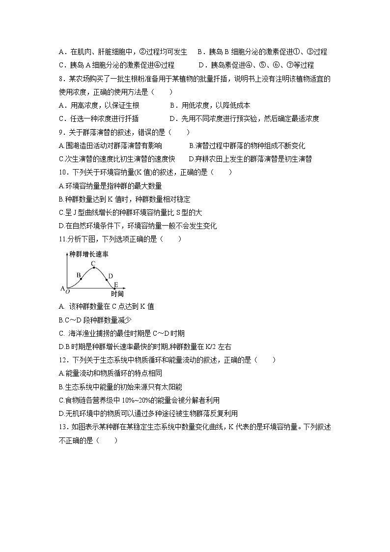【生物】山东省淄博第一中学2018-2019学年高二上学期期中考试试题02