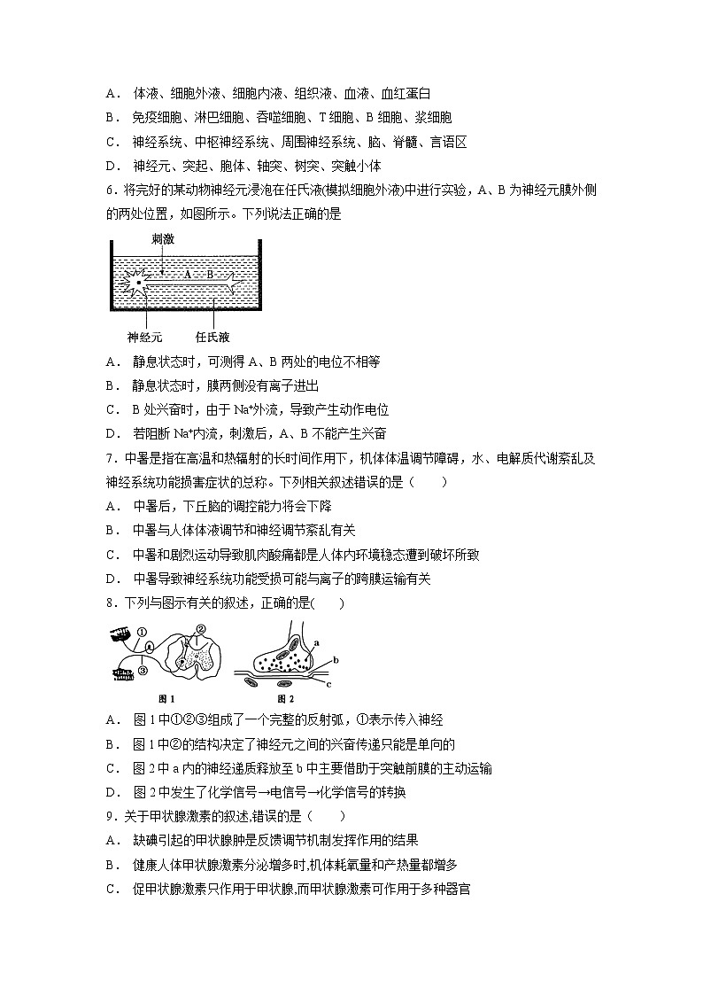 【生物】山东省泰安市宁阳一中2018-2019学年高二上学期期中考试试题02