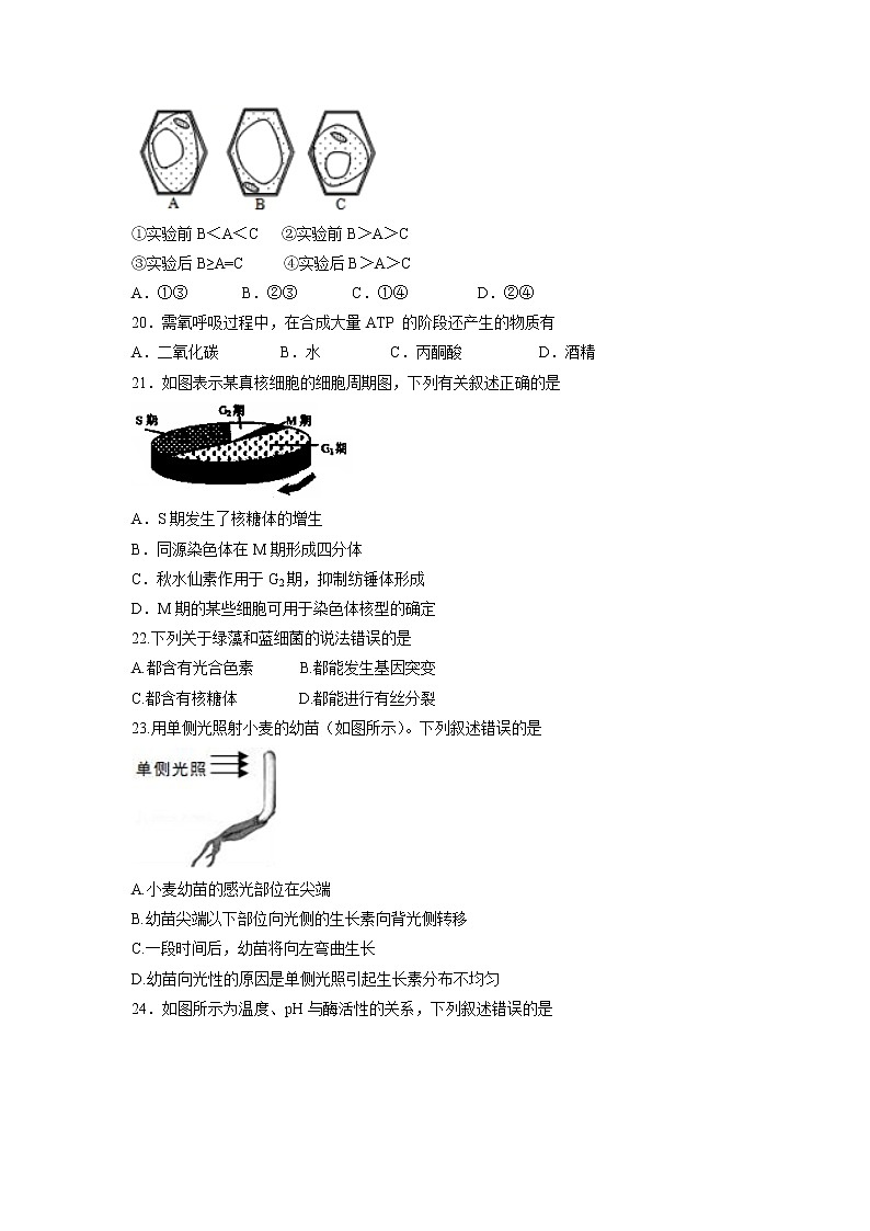 【生物】浙江省温州市求知中学2018-2019学年高二上学期期中考试（学考）试题03