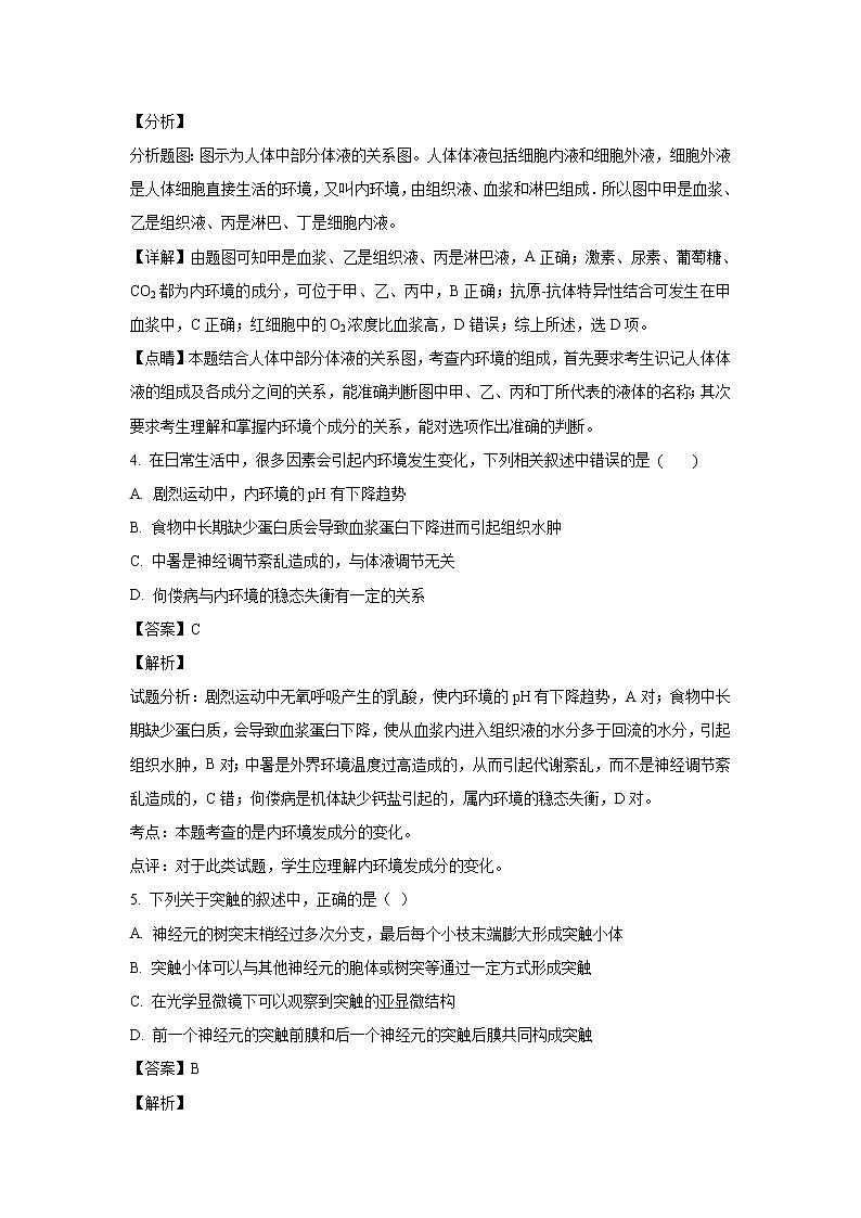 【生物】四川省成都石室中学2018-2019学年高二上学期期中考试试题 （解析版）03