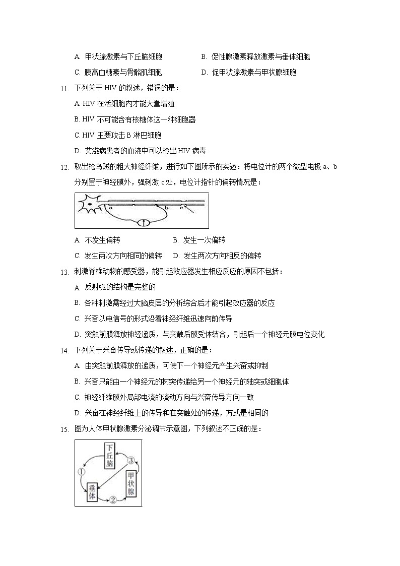【生物】云南省大理市下关第一中学2018-2019学年高二上学期期中考试试题03
