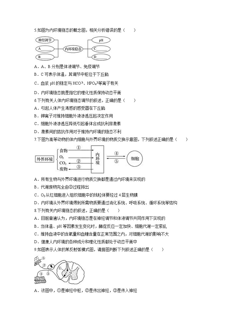 【生物】内蒙古包头市第四中学2018-2019学年高二上学期期中考试试题02