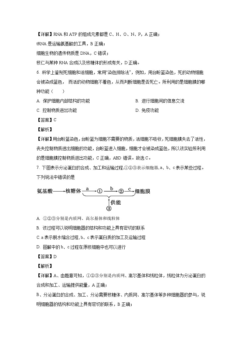 【生物】云南省玉溪市峨山彝族自治县一中2019-2020学年高二下学期期末考试试题（解析版）03