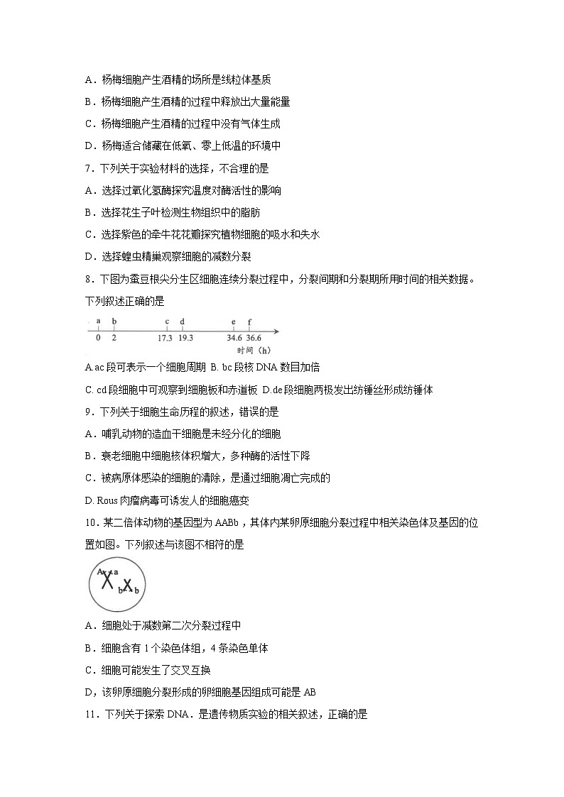 【生物】云南省昆明市2019-2020学年高二下学期期末质量检测试题第2页