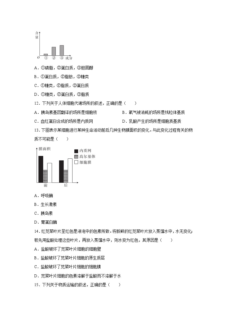 【生物】湖北省十堰市2019-2020学年高二下学期期末考试试题03