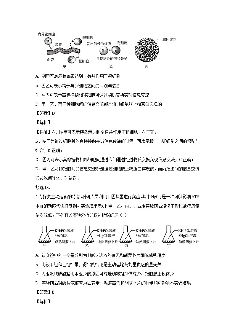 【生物】河北省石家庄市2019-2020学年高二下学期期末考试试卷（解析版）03