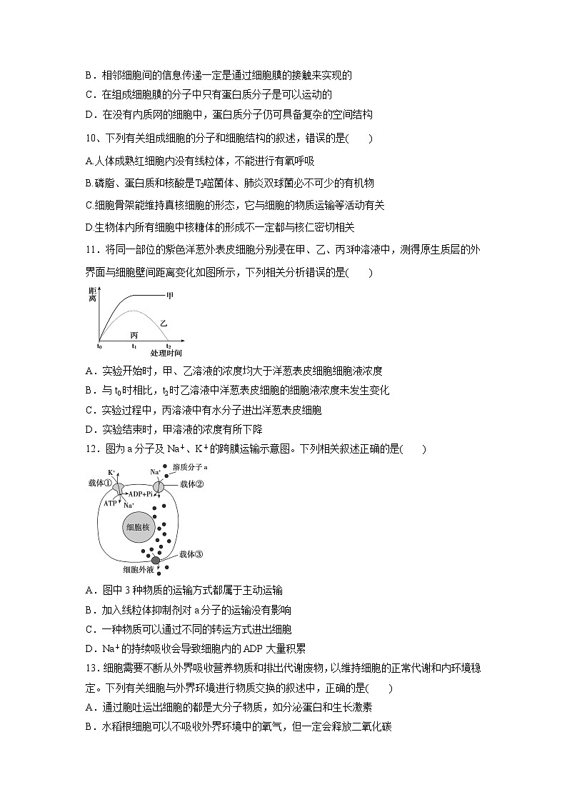 【生物】辽宁省瓦房店市高级中学2019-2020学年高二下学期期末考试试题03