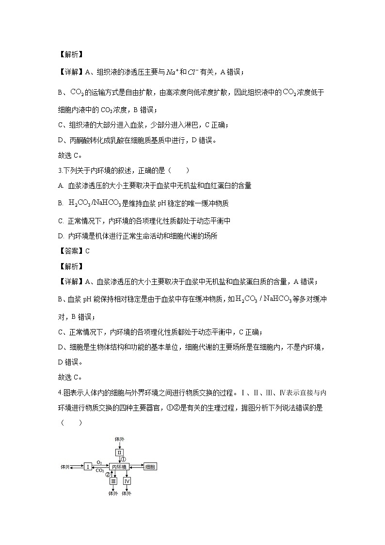 【生物】山西省吕梁市孝义市2019-2020学年高二上学期期末考试试题（解析版）02