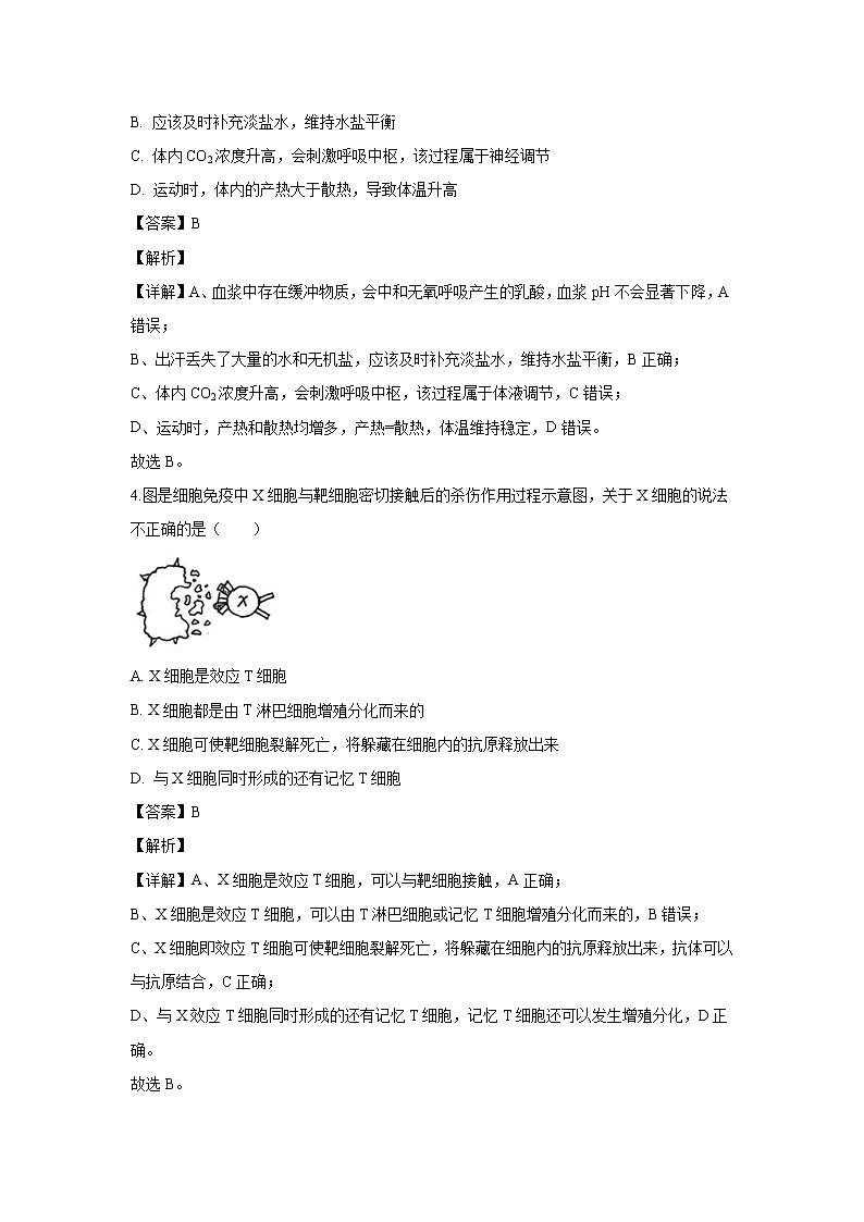 【生物】山西省阳泉市2019-2020学年高二上学期期末考试试题（解析版）02
