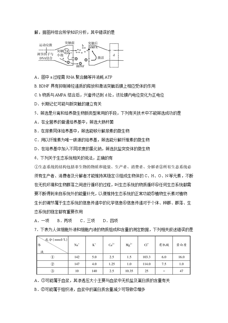 【生物】山东省枣庄市2019-2020年高二上学期期末质量检测02