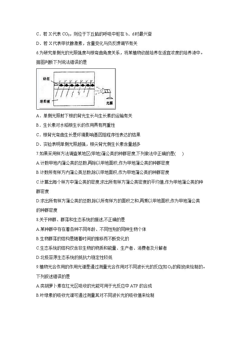 【生物】四川省泸县第四中学2019-2020学年高二上学期期末模拟考试试题02