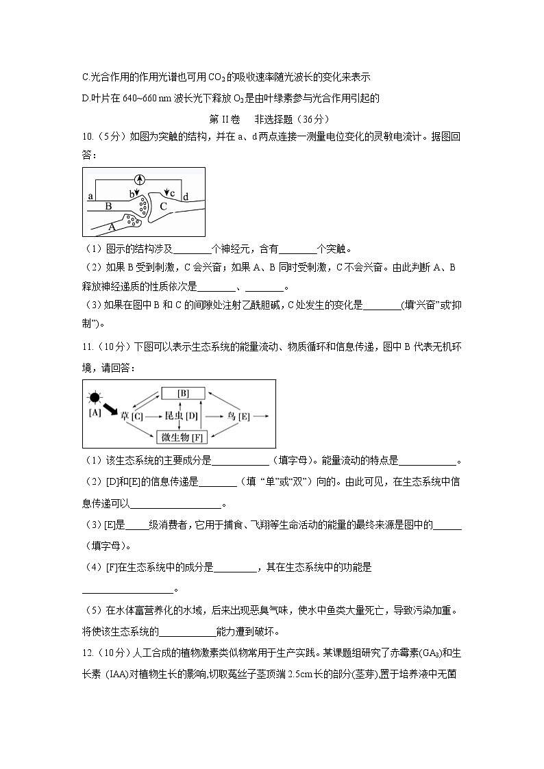 【生物】四川省泸县第四中学2019-2020学年高二上学期期末模拟考试试题03